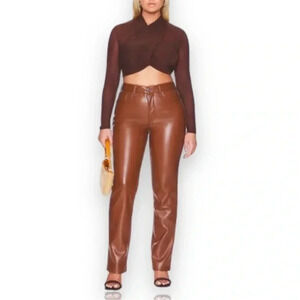 Size 14 Good American Faux Leather Pants - Better Than Leather Good Icon